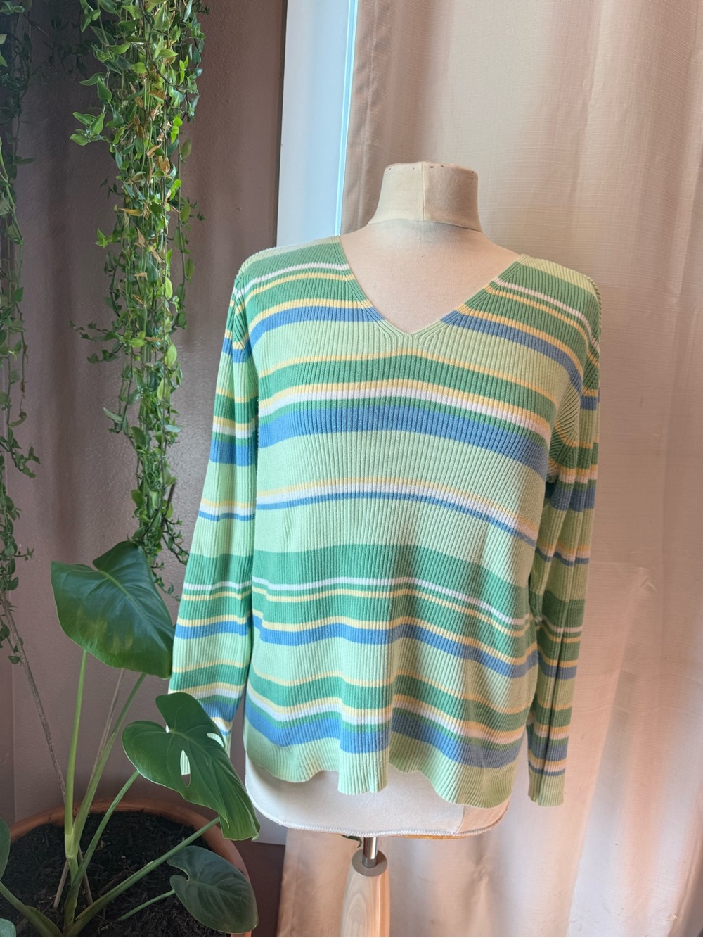 Vintage Cherokee Striped V-Neck Sweater